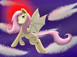 Size: 1536x1152 | Tagged: safe, artist:tenten, fluttershy, g4, female, flutterbat, night, pixiv, solo