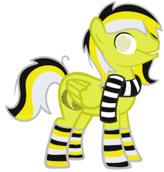 Size: 636x668 | Tagged: safe, artist:monkfishyadopts, oc, oc only, oc:the smiler, pony, g4, alton towers, animated, base used, clothes, ponified, scarf, socks, solo, striped socks, the smiler