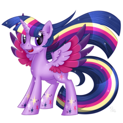 Size: 900x900 | Tagged: safe, artist:swanlullaby, twilight sparkle, alicorn, pony, g4, female, mare, rainbow power, solo, twilight sparkle (alicorn)