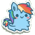 Size: 50x50 | Tagged: safe, artist:sarilain, rainbow dash, rabbit, g4, animated, female, gif, gif for breezies, icon, picture for breezies, solo, species swap