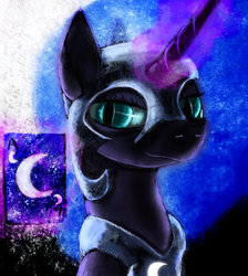 Size: 537x600 | Tagged: safe, artist:fearyzy, nightmare moon, alicorn, pony, g4, female, magic, portrait, solo