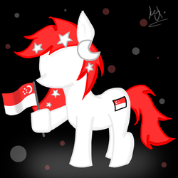 Size: 1000x1000 | Tagged: safe, artist:kitkatyj, oc, oc only, oc:temmy, nation ponies, singapore, solo