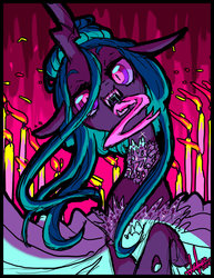 Size: 900x1165 | Tagged: safe, artist:candys-killer, queen chrysalis, changeling, changeling queen, g4, female, solo, tongue out