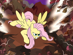 Size: 7200x5400 | Tagged: safe, artist:toxic-mario, fluttershy, g4, absurd resolution, angry, aura, badass, crossover, dragon ball, dragon ball z, female, flutterbadass, messy mane, out of character, solo