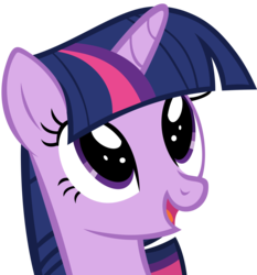 Size: 7290x7822 | Tagged: safe, artist:mmdfantage, twilight sparkle, pony, unicorn, g4, absurd resolution, amazed, bust, cute, female, looking up, mare, open mouth, portrait, simple background, smiling, solo, transparent background, twiabetes, vector