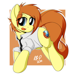 Size: 2500x2500 | Tagged: safe, artist:rb-d, oc, oc only, browser ponies, clothes, firefox, high res, necktie, shirt, solo