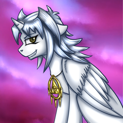 Size: 720x720 | Tagged: safe, artist:deyogee, alicorn, pony, alicornified, millennium ring, ponified, solo, yami bakura, yu-gi-oh!