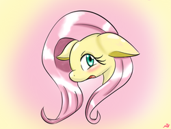 Size: 800x600 | Tagged: safe, artist:milkteafox, fluttershy, g4, blushing, female, pixiv, portrait, solo