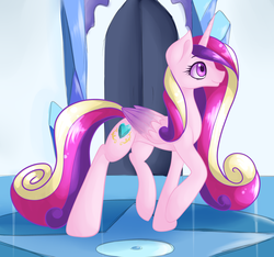 Size: 1024x960 | Tagged: safe, artist:novabytes, princess cadance, alicorn, pony, g4, crystal castle, female, mare, solo, walking