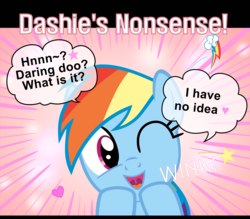 Size: 1600x1400 | Tagged: safe, artist:s.guri, rainbow dash, g4, americano exodus, cute, denial, female, happy, heart, looking at you, open mouth, parody, smiling, solo, stars, uvula, vector, wink