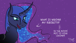 Size: 1280x720 | Tagged: safe, artist:midnightsix3, nightmare moon, lunadoodle, g4, curved horn, female, horn, solo