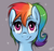 Size: 1600x1500 | Tagged: safe, artist:meggchan, rainbow dash, pegasus, pony, g4, alternate hairstyle, cute, female, mare, portrait, solo