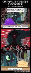 Size: 583x1371 | Tagged: safe, artist:drawponies, queen chrysalis, g4, cheese, comic, food, swiss cheese