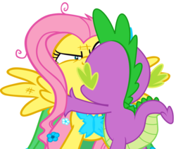 Size: 1240x1046 | Tagged: safe, artist:twilightpoint, edit, fluttershy, spike, g4, female, kissing, love, male, ship:flutterspike, shipping, straight