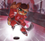 Size: 1500x1393 | Tagged: safe, artist:atryl, applejack, earth pony, pony, semi-anthro, g4, 30 minute art challenge, arm hooves, bipedal, canada, canada day, female, helmet, hockey, hockey stick, ice skating, looking at you, puck, smiling, solo