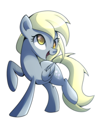 Size: 642x814 | Tagged: safe, artist:drawntildawn, derpy hooves, pegasus, pony, g4, female, mare, raised leg, solo