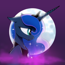 Size: 1400x1400 | Tagged: safe, artist:darkflame75, princess luna, g4, female, moon, smiling, solo