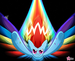 Size: 1000x821 | Tagged: safe, artist:clouddg, rainbow dash, pegasus, pony, g4, female, flying, rainbow power, solo