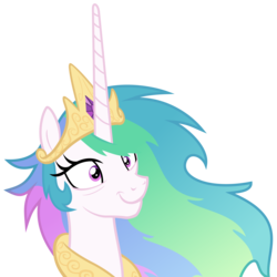 Size: 6000x6000 | Tagged: safe, artist:magister39, princess celestia, pony, g4, absurd resolution, female, insanity, mare, messy mane, simple background, smiling, snaplestia, solo, transparent background, vector
