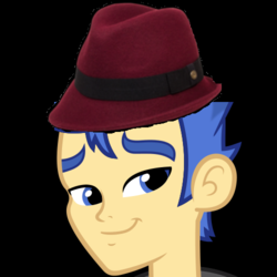 Size: 500x500 | Tagged: safe, flash sentry, equestria girls, g4, cropped, hat, male, op is a duck, op is trying to start shit, solo, trilby