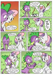 Size: 1024x1446 | Tagged: safe, artist:crazydiary86, spike, sweetie belle, g4, comic, confetti, engrish, for one day