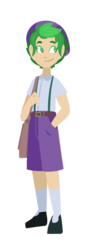 Size: 376x1067 | Tagged: safe, artist:looji, spike, human, g4, clothes, hat, humanized, male, shorts, solo, suspenders