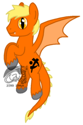 Size: 482x727 | Tagged: safe, artist:zerozivan, oc, oc only, oc:blaze fyre, dracony, longma, original species, male, solo, stallion