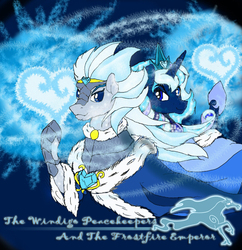 Size: 742x766 | Tagged: safe, artist:pen-mightier, princess luna, crystal pony, pony, windigo, g4, crystal heart, fanfic, fanfic art, fanfic cover