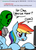 Size: 500x687 | Tagged: source needed, safe, artist:reiduran, rainbow dash, oc, oc:anon, g4, 4chan, 4chan screencap, :p, clothes, computer mouse, dota 2, hoof hold, keyboard, monitor, necktie, smiling, spread wings, suit, tongue out