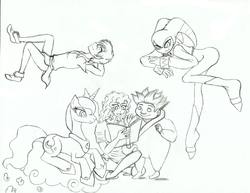 Size: 6552x5058 | Tagged: safe, artist:neko-delia, princess luna, g4, absurd resolution, monochrome, nights, nights into dreams, traditional art