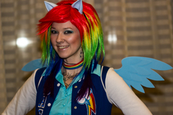 Size: 2000x1333 | Tagged: safe, rainbow dash, human, g4, cosplay, irl, irl human, photo, solo