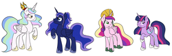 Size: 4000x1306 | Tagged: safe, artist:fairiegirl101, princess cadance, princess celestia, princess luna, twilight sparkle, alicorn, pony, g4, aang, alicorn tetrarchy, avatar kuruk, avatar kyoshi, avatar roku, avatar the last airbender, avatar yangchen, crossover, female, headpiece, mare, older, raised hoof, simple background, twilight sparkle (alicorn), yangchen