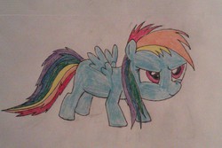 Size: 2592x1728 | Tagged: safe, artist:raakshii, rainbow dash, g4, female, filly, filly rainbow dash, solo, traditional art