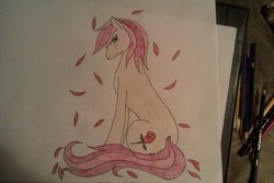 Size: 2592x1728 | Tagged: safe, artist:raakshii, roseluck, g4, female, solo, traditional art