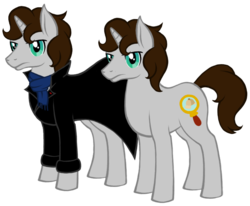 Size: 720x594 | Tagged: safe, artist:stalkeh-kitteh, pony, clothes, ponified, scarf, sherlock, sherlock holmes, solo