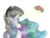 Size: 543x417 | Tagged: dead source, safe, artist:jazz-dafunk, artist:mistermasty, discord, princess celestia, g4, blushing, bouquet, colored, female, flower, magic, male, ship:dislestia, shipping, straight