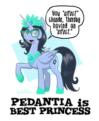 Size: 900x1097 | Tagged: safe, artist:pedantia, oc, oc only, oc:pedantia pixel, alicorn, pony, alicorn oc, glasses, grammar, race swap, solo