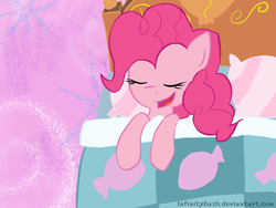 Size: 3327x2496 | Tagged: safe, artist:infinitydash, pinkie pie, g4, bed, dream, female, high res, sleeping, solo