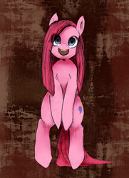 Size: 604x833 | Tagged: safe, artist:kukku pu, pinkie pie, earth pony, pony, g4, bipedal, cute, cuteamena, female, pinkamena diane pie, pixiv, solo