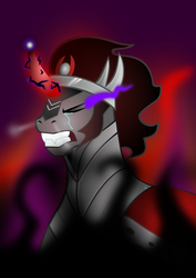 Size: 744x1052 | Tagged: safe, artist:alexthejones, king sombra, umbrum, g4, crying, male, solo