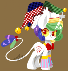 Size: 1200x1249 | Tagged: safe, artist:snow angel, oc, oc only, clown, cute, long tail, pixiv, solo