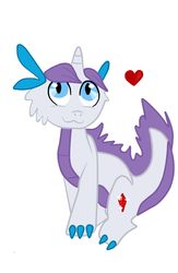 Size: 512x784 | Tagged: safe, artist:cat4lyst, artist:coyoterainbow, oc, oc only, oc:gem, dracony, hybrid, colored, heart, interspecies, interspecies offspring, my little pony genesis, offspring, parent:rarity, parent:spike, parents:sparity, solo