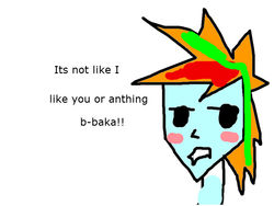 Size: 800x600 | Tagged: safe, rainbow dash, g4, 1000 hours in ms paint, baka, blushing, female, ms paint, solo, tsundere
