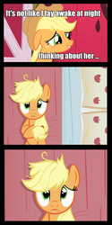 Size: 1037x2081 | Tagged: safe, applejack, g4, female, gravity falls, image macro, implied lesbian, implied shipping, mare, solo, the inconveniencing