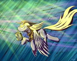 Size: 999x799 | Tagged: safe, artist:m_d_quill, derpy hooves, pegasus, pony, g4, female, janitor, mare, solo