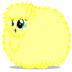 Size: 894x894 | Tagged: safe, artist:mixermike622, edit, oc, oc only, oc:fluffle puff, g4, open mouth, recolor, simple background, smiling, solo, transparent background, vector, yellow