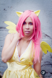 Size: 567x850 | Tagged: safe, artist:onedeviouskitty, fluttershy, human, g4, cleavage, cosplay, female, irl, irl human, photo, solo