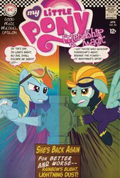 Size: 735x1087 | Tagged: safe, artist:epsilontlosdark4, lightning dust, rainbow dash, pegasus, pony, g4, clothes, comic cover, costume, cover, fake, female, green lantern, i can't believe it's not idw, lantern, mare, shadowbolts, shadowbolts costume, wonderbolt trainee uniform, wonderbolts