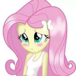 Size: 338x338 | Tagged: artist needed, safe, fluttershy, equestria girls, g4, blushing, female, needs more jpeg, solo