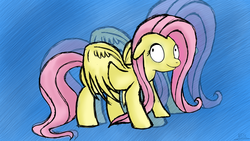 Size: 3840x2160 | Tagged: safe, artist:katsu, fluttershy, g4, derp, female, high res, solo